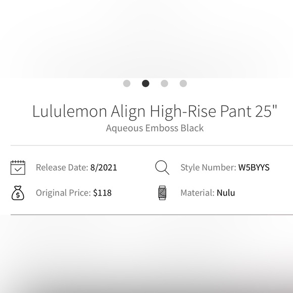 Align High-Rise Tight 25” Aqueous Emboss Black 8 New With Tags! RARE! - Picture 7 of 7